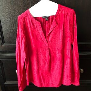 Red sheer blouse